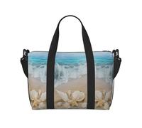 Beach Seashell Large Weekender Bag for Travel, Water-Resistant Duffle Bag, Print Adjustable Shoulder Strap,3-5 Day Overnight Bag for Men Women