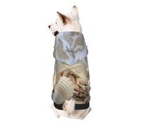 Beach Seashell Printed Dog Hoodie Soft Dog Sweatshirt Cute Cat Dog Clothes for Small Dogs Kitten Puppy, XL