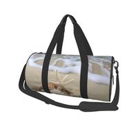 Beach Seashell Printed Sports Gym Bag with Wet Pocket & Shoes Compartment, Travel Duffel Bag for Men Women