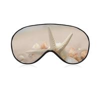 Beach Seashell Starfish Eye Mask, Side Sleeping Mask Light Blindfold Sleeping Mask Nose Pad and Elastic Band for Children Women and Men