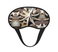Beach Seashell Starfish Print Blackout Sleep Mask - Side Sleeper Eye Cover, Soft Comfort, Perfect for Travel, Meditation