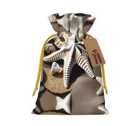 Beach Seashell Starfish Print Stylish Drawstring Pouches,Reusable Drawstring Gift Bags,Perfect For Holiday And Party