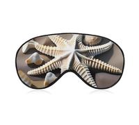 Beach Seashell Starfish Sleep Mask Comfort Travel Eye Masks with Adjustable Elastic Strap Soft Funny Block Light Sleep Eye Cover for Side Sleeper for Nap Men Women Gift
