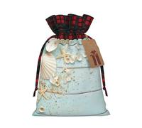 Beach Shell Sea Collection Vintage Boho Patterned decorative gift bag, drawstring candy bag, reusable, suitable for storing gifts or everyday items.