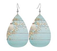 Beach Shell Sea Collection Vintage Boho Patterned leather earrings, women's earrings, suitable for daily wear, party and date