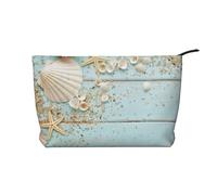 Beach Shell Sea Starfish, Cosmetic Bag Corduroy Makeup Bag Portable Travel Toiletry Bag
