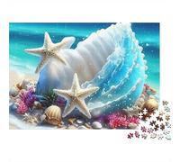 Beach Shell Starfish 1000 Piece Jigsaw Puzzles for AdultsChef Cooking Kitchen Art Illustration Colourful, Challenging & Brainteasing Adults Jigsaw Puzzle, Puzzle The Future - 100% Recycled Cardboard