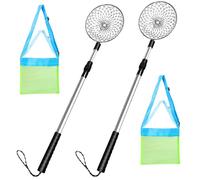 Beach Shelling Tools with Mesh Beach Bag 4Pcs/Set Stainless Steel Sand Sifter with Fine Mesh Telescopic Portable Handheld for Collecting Shells