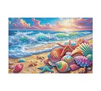 Beach Shells 1000 Piece Jigsaw Puzzle for Adults Happy Time Sick Day Activity Gentle Distraction No Dust Pieces Great Gift for Get Well Soon 1000 PCS