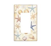 Beach Shells and Starfish Light Switch Cover Plates/Outlet Covers, Ocean Wall Accents, Summer Coastal Theme, Thermoplastic Wall Plates, Standard Size Single Rocker