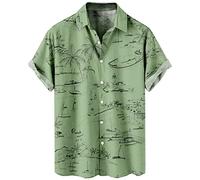 Beach Shirt Men's Random Tropical Print Button Down Shirt Lapel Short Sleeve Boho Shirts Vintage Men's Oversized Short Sleeve Shirt Button Down Funny Hawaiian Shirts Button JANUK40430HOT1512