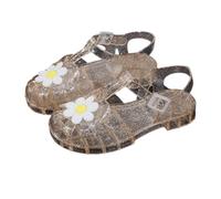 Beach Shoes Kids Covered Toe Clog Jelly Crystal Chrysanthemum Pattern Sandals Kids Ideal for Small Children Beach Fun and Casual Wear