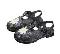 Beach Shoes Kids Covered Toe Clog Jelly Crystal Chrysanthemum Pattern Sandals Kids Ideal for Small Children Beach Fun and Casual Wear