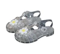 Beach Shoes Kids Covered Toe Clog Jelly Crystal Chrysanthemum Pattern Sandals Kids Ideal for Small Children Beach Fun and Casual Wear