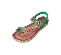 Beach Shoes Women's Flat Sandals with Rhinestone Glitter Beads Band Slippers for Beach Holiday Leisure Everyday Comfortable Summer Shoes for Women, Gn3, 9.5 UK