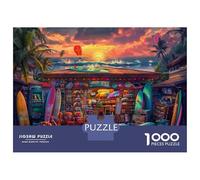Beach Shop 1000 Piece Jigsaw Puzzles for Adults in Vibrant Colours Jigsaws for Adults Beach Shop for Educational Game Challenge As Wall Art for Living Room 52x38cm/1000pcs