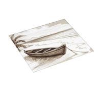 Beach Sketch Boat Printed Dish Drying Mat 46x41CM Dish Drying Pad Highly Absorbent Microfiber Kitchen Counter Mat for Dishes Drainer