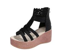 Beach Sliders Women Sommer,Pavers Sandals For Women,Elegant Woven Lace Up Platform For With Thick Corky Sole Fashionable Summer Slip On Footwear Athletic Washable Sport Walking Shoes Slipper