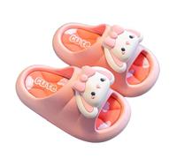 Beach Slippers Kids Eva Sandals Kids Cushioned Sole Slide Sandals Princess Mules Pumps Balloons Flexible Shock Absorbing for Hotel and Vacation Pink