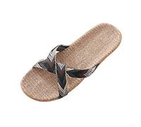 Beach Slippers Men Summer,Walking Sliders for MenCane Indoor Outdoor Comfortable Casual Fashion Footwear for Home Slide Slip On Shoes Flip Flop Sandals Grey