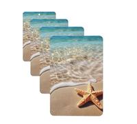 beach starfish Car Air Freshener Cards for Women Men 4 Pack Cute Car Accessories Long Lasting Scent Car Diffuser Hanging Auto Aromatherapy Tablets Car Fresheners Gifts
