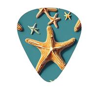 Beach Starfish Exceptional Guitar Pick â€“ Single-Side Full-Print, Abs Material Plectrum â€“ Diverse Thickness For Varied Music Experience â€“ Ideal For Guitars And Ukuleles,Guitar Pick,