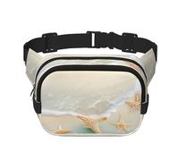 Beach Starfish Fitness travel shoulder bag, fashionable and casual waist bag, square double-layer waist bag, Black, One Size, Black, One Size
