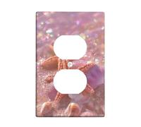 Beach Starfish Light Switch Cover Plates/Outlet Covers, Soft Peach Ocean Decor for Summer Home Accents, Thermoplastic Wall Plates, Standard Size Single Duplex Outlet
