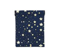 Beach Starfish Print Leather Coin Purse, Small Change Pouch Wallet,Squeeze Coin Purse Pouch For Men Women, Navy Blue Sky And Star, One Size, Fashion