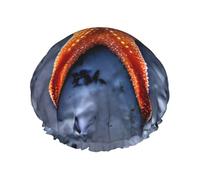 Beach Starfish Print Shower Cap For Women,Reusable Bath Cap,Breathable Shower Caps,Bathing Shower Caps With Adjustable