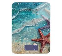 Beach Starfish Shells Blue food weighing scale to weigh food 11lb/0.18oz, 5kg/5g smart kitchen weight scale digital with 4 unit for weight loss weight loss báscula para pesar alimentos