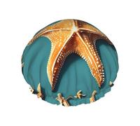 Beach Starfish shower caps with a double layer of, hold your hair well whether using them while showering or taking bath.