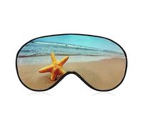 Beach Starfish Sleep Mask Soft Blindfold Portable Eye Mask with Adjustable Strap for Men Women