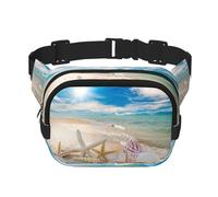 Beach Starfish Square Double-Layer Waist Bag Chest Bag Crossbody Bag Running Travel Hiking Waist Bag