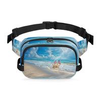 Beach Starfish Waist Bag Multifunction Pack for Travel Sport Running Fanny Pack Bumbag Pouch Purse Belt Bag for Women Men Kids Girls Boys