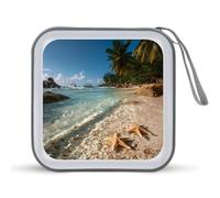 Beach Starfish Wave Seawaves CD Case for Car 40 Capacity DVD Storage Case Portable CD Wallet Organizer