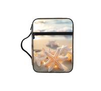 Beach Starfish1 Print Book Protector Holder Case, Study Bible Carrying Case With Multiple Internal Compartments