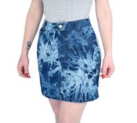 BEACH STONE Denim Mini Skirt for Women - High Waist Bodycon Short Jeans Skirt with Pockets - Bleached Denim Skorts for Women UK Size 8-16