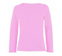 Beach Stone® Girls Boy Kids Plain Basic Long Sleeve Round Neck T-Shirt Stretch School Tee Top Kids Long Sleeve Round Neck T-Shirt Stretch Uniform PE School Tee Top 2-13 Years Baby Pink