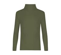 Beach Stone® Kids Unisex Girls Boys Rib Polo Neck Top Kids Unisex Long Sleeve Polo Neck Ribbed Jumper Top Children Turtle Roll Neck Rib Tops for Winter UK Size 5 to 13 Years Khaki