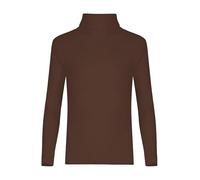 Beach Stone® Kids Unisex Girls Boys Rib Polo Neck Top Kids Unisex Long Sleeve Polo Neck Ribbed Jumper Top Children Turtle Roll Neck Rib Tops for Winter UK Size 5 to 13 Years Brown