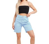 Beach Stone Ladies Cargo Shorts - Breathable Cotton Womens Shorts with Pockets - Casual Everyday Combat Pants Chino Capri Regular Fit Above The Knee Summer Crops UK Size 4-12 Sky Blue
