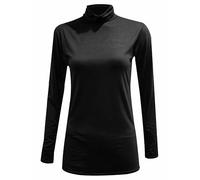Beach Stone® Ladies Polo Roll Neck Long Sleeve Turtle Neck Plain Jumpers for Women Top Womens Ladies New Plain Turtle Polo Roll Neck Long Sleeve Stretch Jumper T-Shirt Tee Top 8-26 Black