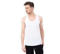 BEACH STONE Vests for Men UK - Breathable 100% Cotton Tank Top White