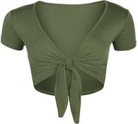 Beach Stone® Women Cap Sleeve Bolero Shrug Tie Up Front Cropped Cardigan Short Sleeves Top Ladies Cap Sleeve Shrug Tie Up Front Crop Bolero Cardigan 8-26