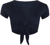 Beach Stone® Women Cap Sleeve Bolero Shrug Tie Up Front Cropped Cardigan Short Sleeves Top Ladies Cap Sleeve Shrug Tie Up Front Crop Bolero Cardigan 8-26