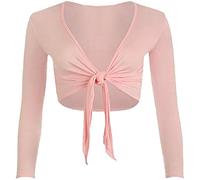 Beach Stone® Womens Long Full Sleeves Ladies Stretch Bolero Cropped Cardigan Front Tie Knot Shrug Top Women's Plain Bolero Front Tie Knot Shrug - Ladies Long Sleeve Cropped Cardigan Top