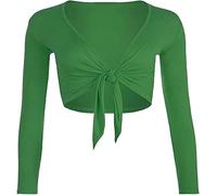Beach Stone® Womens Long Full Sleeves Ladies Stretch Bolero Cropped Cardigan Front Tie Knot Shrug Top Women's Plain Bolero Front Tie Knot Shrug - Ladies Long Sleeve Cropped Cardigan Top