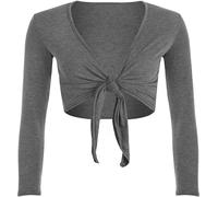 Beach Stone® Womens Long Full Sleeves Ladies Stretch Bolero Cropped Cardigan Front Tie Knot Shrug Top Women's Plain Bolero Front Tie Knot Shrug - Ladies Long Sleeve Cropped Cardigan Top