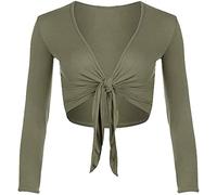 Beach Stone® Womens Long Full Sleeves Ladies Stretch Bolero Cropped Cardigan Front Tie Knot Shrug Top Women's Plain Bolero Front Tie Knot Shrug - Ladies Long Sleeve Cropped Cardigan Top